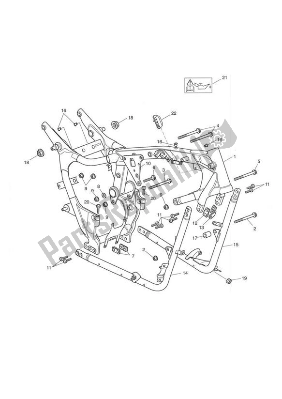 All parts for the Main Frame & Fittings of the Triumph America Carburettor 790 2002 - 2007